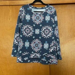 St John’s Bay Active Abstract Printed Long Sleeve Tee